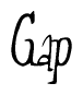 The image is a stylized text or script that reads 'Gap' in a cursive or calligraphic font.