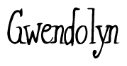 The image contains the word 'Gwendolyn' written in a cursive, stylized font.