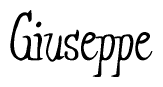 The image is of the word Giuseppe stylized in a cursive script.