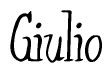 The image is of the word Giulio stylized in a cursive script.
