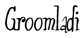 The image is of the word Groomladi stylized in a cursive script.