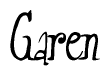 The image is of the word Garen stylized in a cursive script.