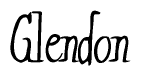 The image is a stylized text or script that reads 'Glendon' in a cursive or calligraphic font.
