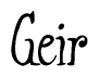 The image contains the word 'Geir' written in a cursive, stylized font.