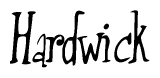 The image is of the word Hardwick stylized in a cursive script.