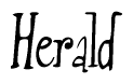The image contains the word 'Herald' written in a cursive, stylized font.