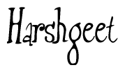 The image contains the word 'Harshgeet' written in a cursive, stylized font.