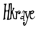 The image is a stylized text or script that reads 'Hkraye' in a cursive or calligraphic font.
