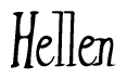 The image is a stylized text or script that reads 'Hellen' in a cursive or calligraphic font.