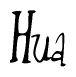 The image is of the word Hua stylized in a cursive script.