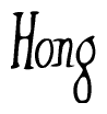 The image contains the word 'Hong' written in a cursive, stylized font.