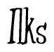 The image contains the word 'Ilks' written in a cursive, stylized font.