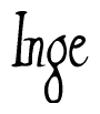 The image contains the word 'Inge' written in a cursive, stylized font.