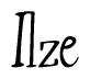 The image contains the word 'Ilze' written in a cursive, stylized font.