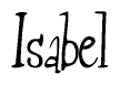 The image is a stylized text or script that reads 'Isabel' in a cursive or calligraphic font.