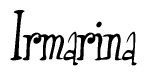 The image contains the word 'Irmarina' written in a cursive, stylized font.