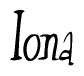 The image is of the word Iona stylized in a cursive script.
