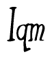 The image contains the word 'Iqm' written in a cursive, stylized font.