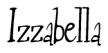 The image is of the word Izzabella stylized in a cursive script.