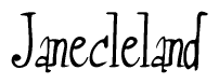 The image contains the word 'Janecleland' written in a cursive, stylized font.