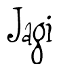 The image is of the word Jagi stylized in a cursive script.