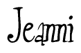 The image contains the word 'Jeanni' written in a cursive, stylized font.