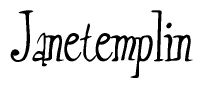 The image is a stylized text or script that reads 'Janetemplin' in a cursive or calligraphic font.