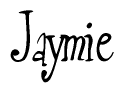 The image is of the word Jaymie stylized in a cursive script.