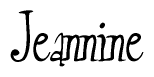 The image is of the word Jeannine stylized in a cursive script.