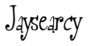 The image contains the word 'Jaysearcy' written in a cursive, stylized font.