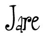 The image is a stylized text or script that reads 'Jare' in a cursive or calligraphic font.