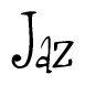 The image contains the word 'Jaz' written in a cursive, stylized font.