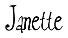 The image is a stylized text or script that reads 'Janette' in a cursive or calligraphic font.
