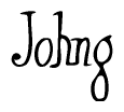 The image is of the word Johng stylized in a cursive script.