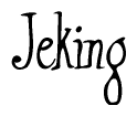 The image is of the word Jeking stylized in a cursive script.