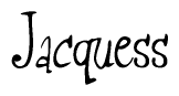 The image is of the word Jacquess stylized in a cursive script.