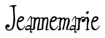 The image is a stylized text or script that reads 'Jeannemarie' in a cursive or calligraphic font.