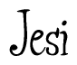 The image contains the word 'Jesi' written in a cursive, stylized font.