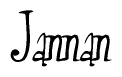The image is a stylized text or script that reads 'Jannan' in a cursive or calligraphic font.