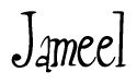 The image contains the word 'Jameel' written in a cursive, stylized font.