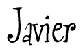 The image contains the word 'Javier' written in a cursive, stylized font.