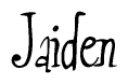 The image contains the word 'Jaiden' written in a cursive, stylized font.