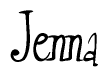 The image is of the word Jenna stylized in a cursive script.