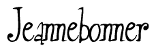 The image is of the word Jeannebonner stylized in a cursive script.