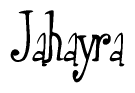 The image is a stylized text or script that reads 'Jahayra' in a cursive or calligraphic font.