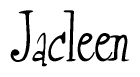 The image is a stylized text or script that reads 'Jacleen' in a cursive or calligraphic font.