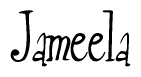 The image is a stylized text or script that reads 'Jameela' in a cursive or calligraphic font.