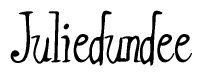 The image contains the word 'Juliedundee' written in a cursive, stylized font.