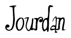 The image contains the word 'Jourdan' written in a cursive, stylized font.