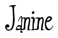 The image is of the word Janine stylized in a cursive script.